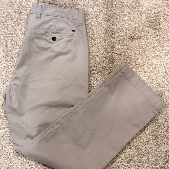 Tommy Hilfiger Men TH Flex Custom-Fit Chino Pants Gray 33 X 30 #78C2340 - Picture 6 of 8